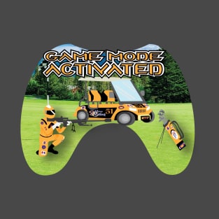 Game Mode Activated Orange Golf course white trim T-Shirt