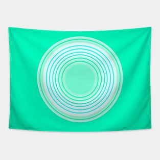 Pastel and mint green circles intertwined Tapestry