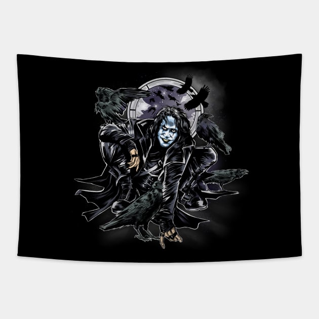 Crow-Man Tapestry by Zascanauta