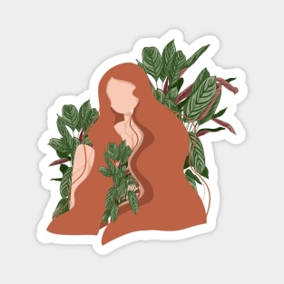 Plant lady abstract illustration 5 Magnet