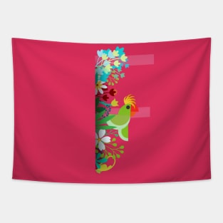 Tropical alphabet f Tapestry