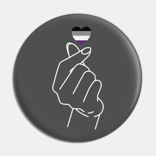 Asexual Pride Flag Korean Love Sign Pin