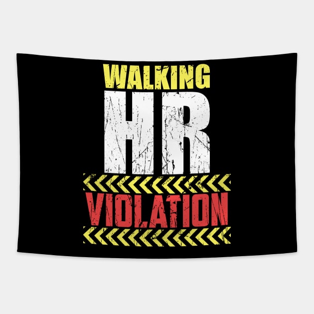 Vintage Walking HR Violation HR Human Resources Nigh Tapestry by artbooming