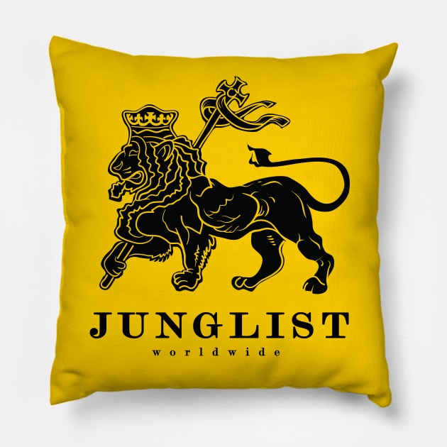 International Junglist Movement ( Lion of Judah version ) Pillow by Wulfland Arts