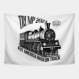 Trump Train, Trump 2024, Patriotic America 1st Trump Supporter, Republican Proud Conservative Tapestry