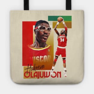 Retro Hakeem Olajuwon Basketball Card Tote