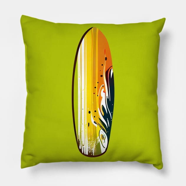 Add a Pop of Color with Surfboard Orange Airbrush Style Pillow by Vooble