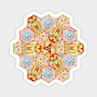 Pink Paisley Hexagons Magnet