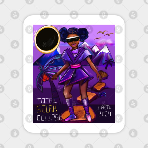 The top 10 best Black girl Total Solar Eclipse April 8 2024 Afro woman gift ideas for black girls and women Solar eclipse Magnet by Artonmytee