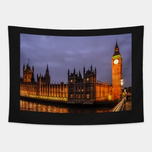 Palace of Westminster at night Tapestry