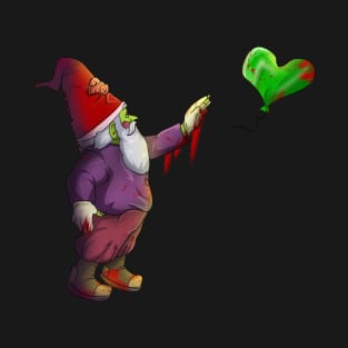 Sad Zombie Lonely Gnome with Balloon T-Shirt