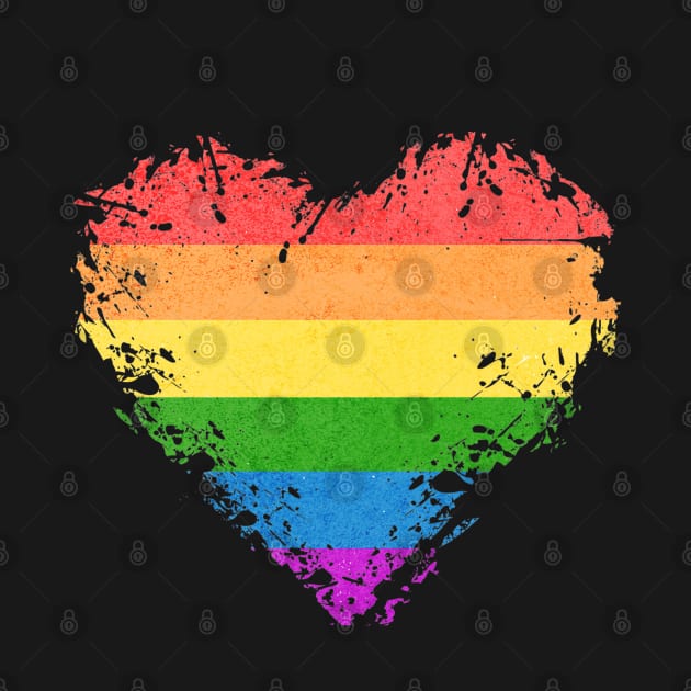 LGBTQ Gay Lesbian Pride Heart Flag Pride Month by Brookcliff