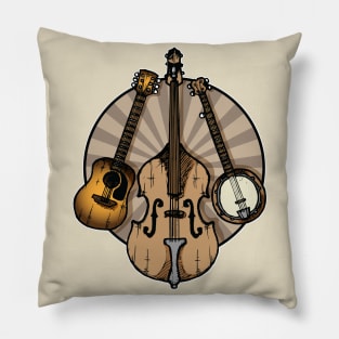 Folk Music/Bluegrass Instruments Sepia Pillow