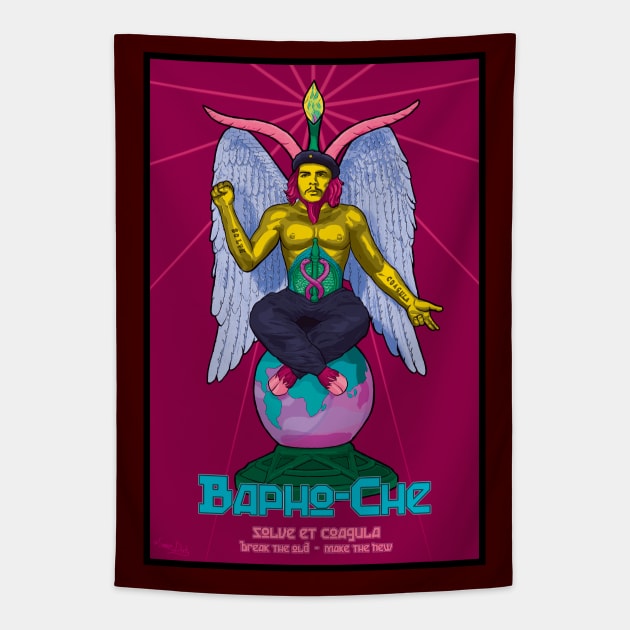 Bapho-Che (full-bleed, acid) Tapestry by BeSmartFightDirty