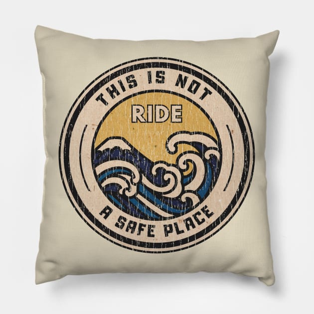 Ride Logos Vintage Pillow by We Only Do One Take