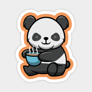 Cute Panda with hot chocolate in valentine day Magnet