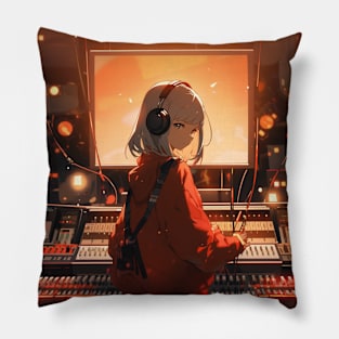 Lofi Girl In The Studio Pillow