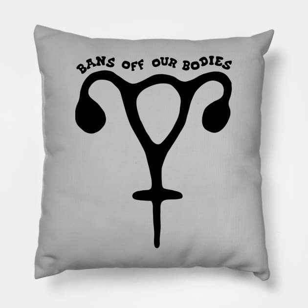 Bans Off Our Bodies Feminist Uterus Pillow by Slightly Unhinged