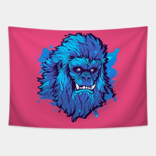 Blue Yeti Sasquatch Bigfoot Face Tapestry