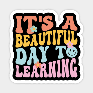 It's Beautiful Day For Learning Retro Teacher Students Women Magnet