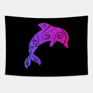 Pink And Purple Dolphin Tapestry