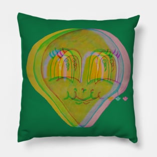 Glitch Rainbow Alien Pillow