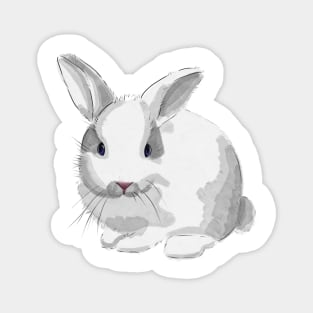 Watercolor Bunny Rabbit Illustration Magnet