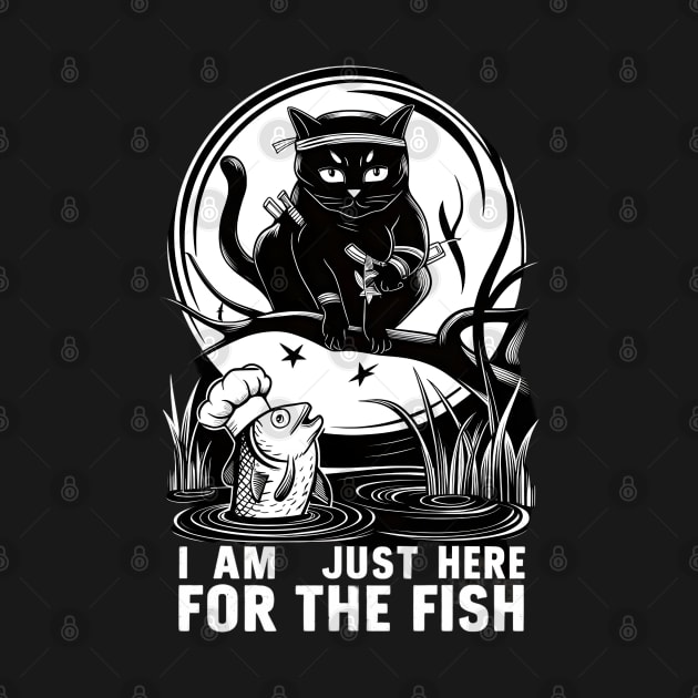 "Fishing Feline: Purrposeful Hunter" by WEARWORLD