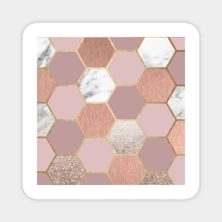 Indulgent desires rose gold marble Magnet