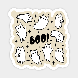 Boo Halloween Cat Ghosts Magnet