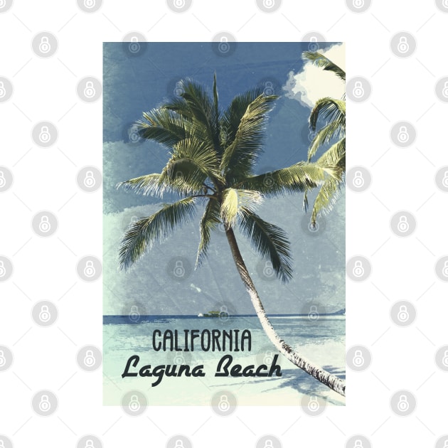 Laguna Beach California ✪ Vintage style poster Affiche Placard Vacation Souvenir by Naumovski