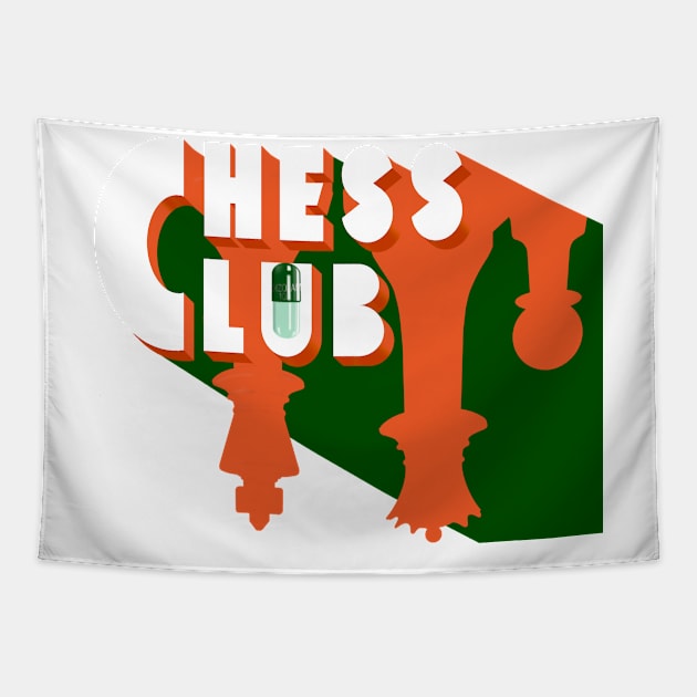 Chess Club Pill Logo Tapestry by ScienceNStuffStudio