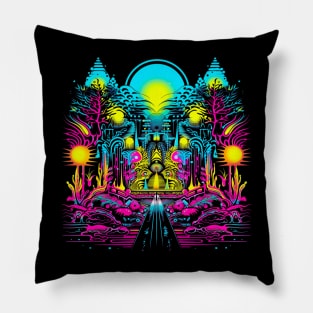 Neon Paradise Color Funny Pillow