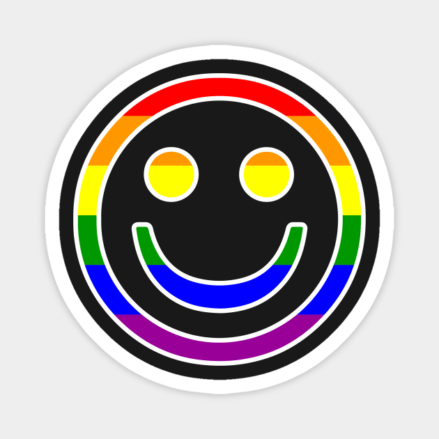 Pride Smiling Face LGBTQ Design Magnet by OTM Sports & Graphics