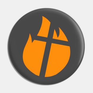 Fire Pit Fellowship (orange) Pin