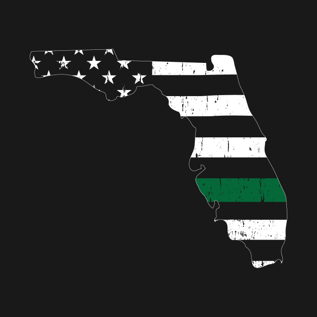 Florida Thin Green Line Military and Border Patrol Shirt by bbreidenbach