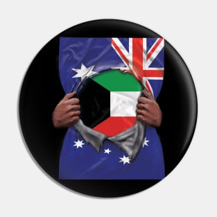 Kuwait Flag Australian Flag Ripped - Gift for Kuwaiti From Kuwait Pin