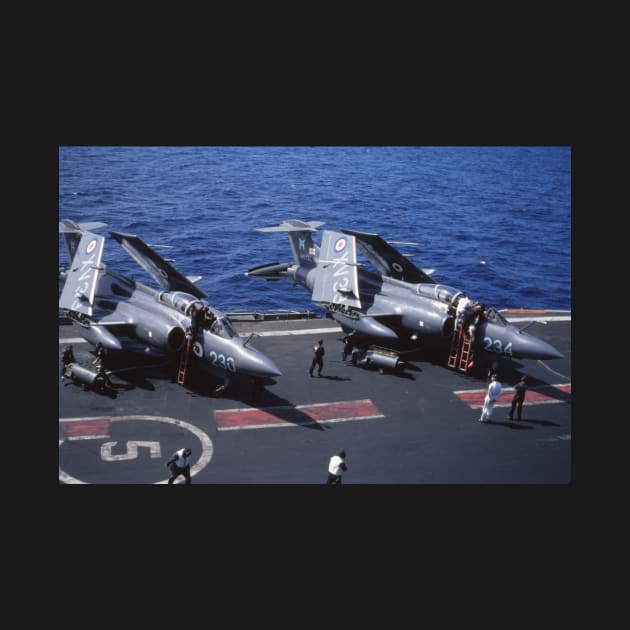 Blackburn Buccaneer fighter jets on board HMS Hermes preparing for exercise in 1969 by ownedandloved