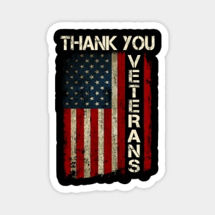 Patriotic American Flag Thank You Veterans For Men Women Kid Girl Boy Magnet