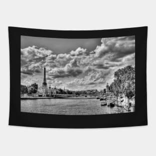 The River Seine And Eiffel Tower Tapestry