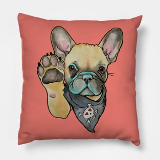 High Five French Bulldog Fawn Pillow