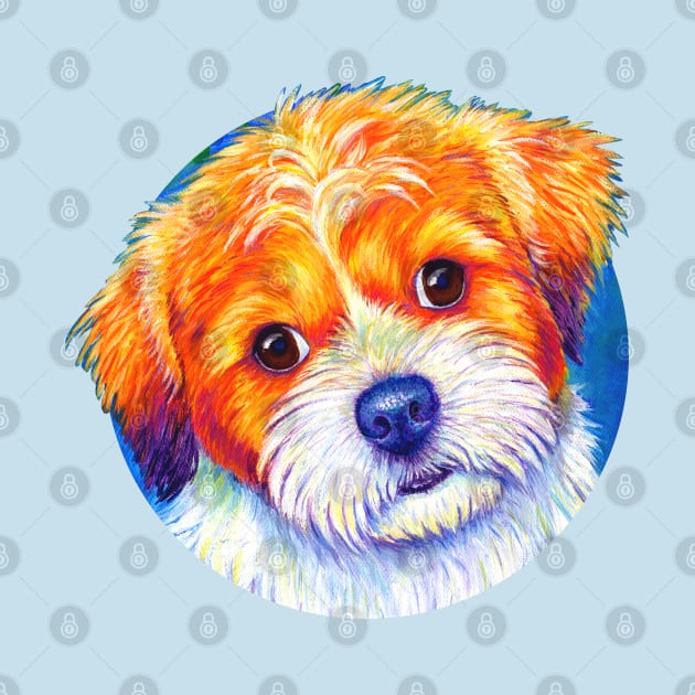 Colorful Cute Shih Tzu Dog by rebeccawangart