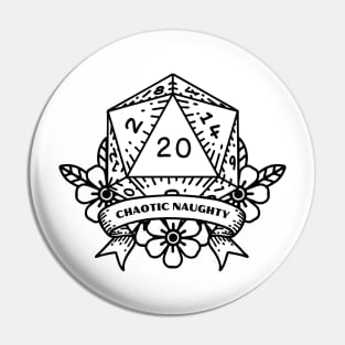 Chaotic Naughty DND Alignment Dice Pin