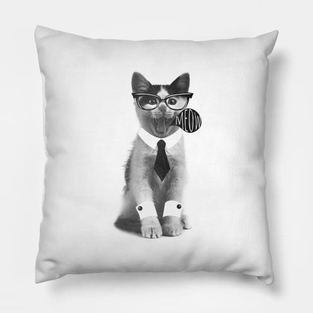 Boss Kitty Pillow by kaliyuga