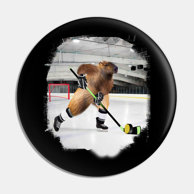 Capybara Playing Ice Hockey Stickers for Sale