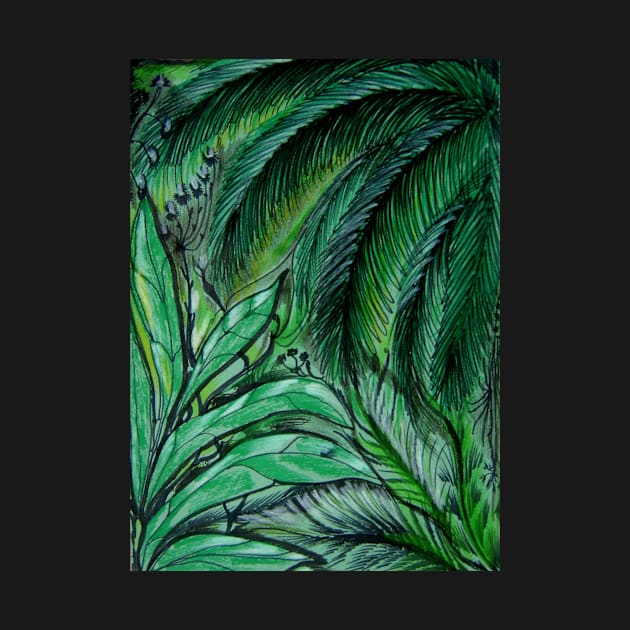 ABSTRACT EMERALD PALMS by jacquline8689