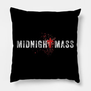 Midnight mass in red cross Pillow