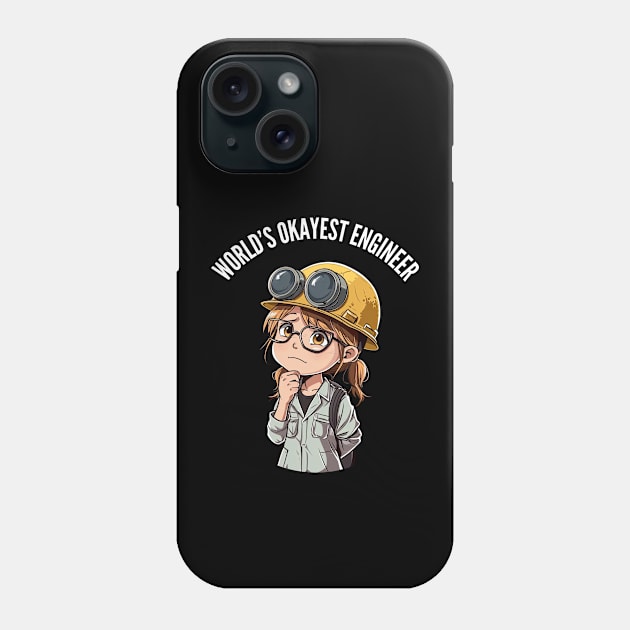 World's Okayest Construction Engineer v4 (round) Phone Case by AI-datamancer