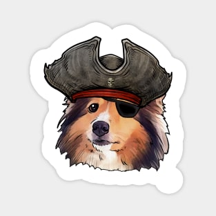 Shetland Sheepdog Pirate Magnet