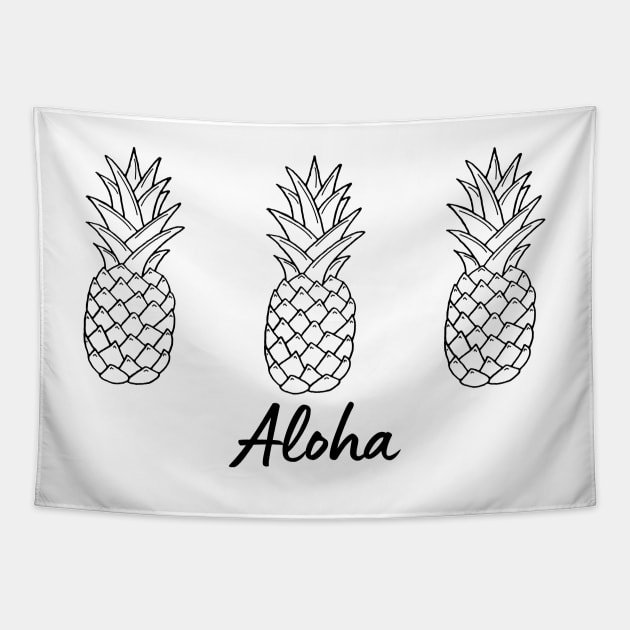 Hawaiian Pineapple Aloha Tapestry by Downtown Rose